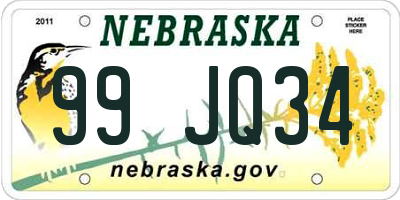 NE license plate 99JQ34