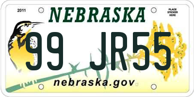 NE license plate 99JR55