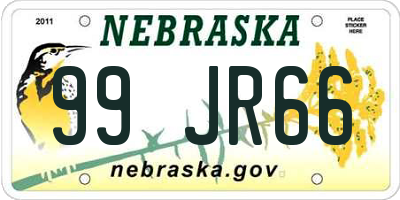 NE license plate 99JR66