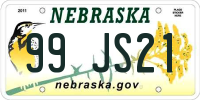 NE license plate 99JS21