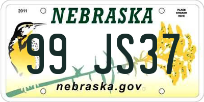 NE license plate 99JS37