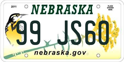 NE license plate 99JS60