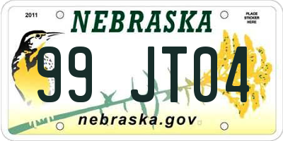 NE license plate 99JT04