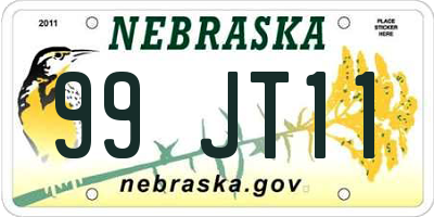 NE license plate 99JT11