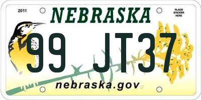 NE license plate 99JT37