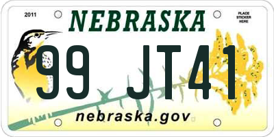 NE license plate 99JT41