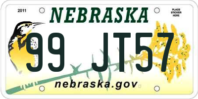 NE license plate 99JT57