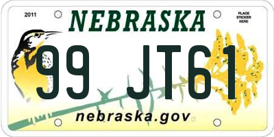NE license plate 99JT61