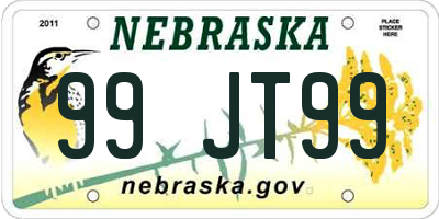 NE license plate 99JT99