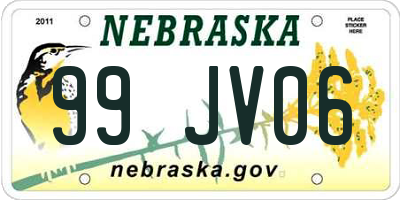 NE license plate 99JV06