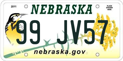 NE license plate 99JV57