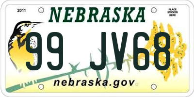 NE license plate 99JV68