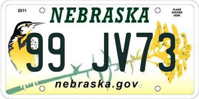 NE license plate 99JV73