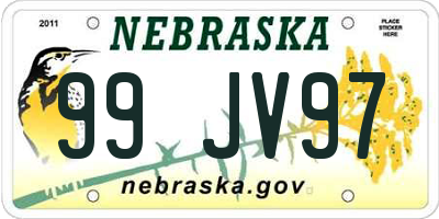 NE license plate 99JV97