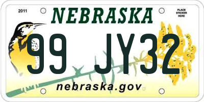 NE license plate 99JY32