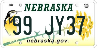 NE license plate 99JY37