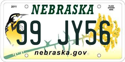 NE license plate 99JY56