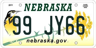 NE license plate 99JY66