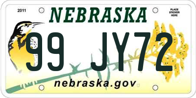 NE license plate 99JY72