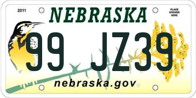 NE license plate 99JZ39