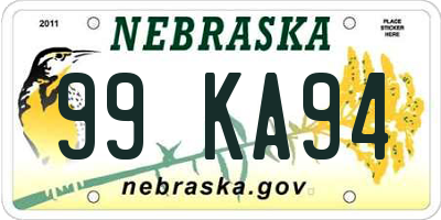 NE license plate 99KA94