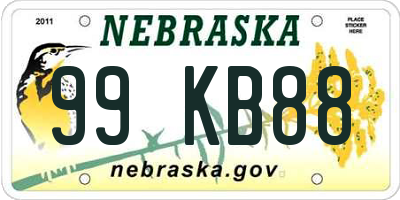 NE license plate 99KB88