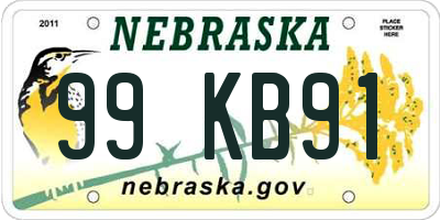 NE license plate 99KB91