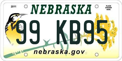 NE license plate 99KB95