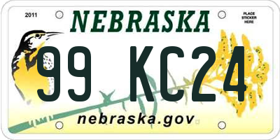 NE license plate 99KC24