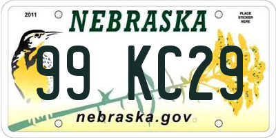 NE license plate 99KC29