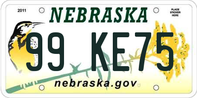 NE license plate 99KE75