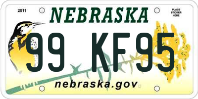 NE license plate 99KF95