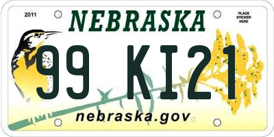 NE license plate 99KI21