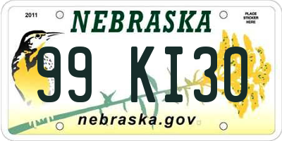 NE license plate 99KI30