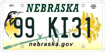 NE license plate 99KI31