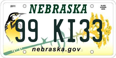 NE license plate 99KI33