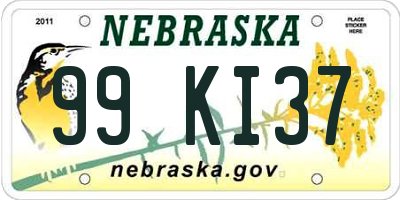 NE license plate 99KI37