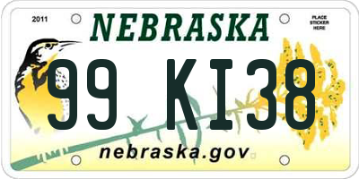 NE license plate 99KI38