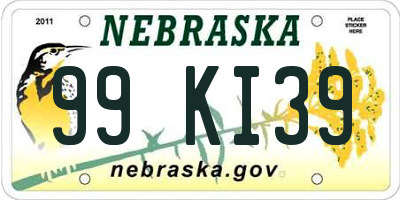 NE license plate 99KI39