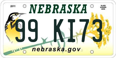 NE license plate 99KI73