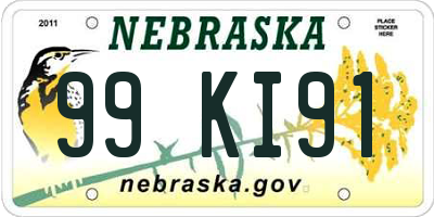 NE license plate 99KI91