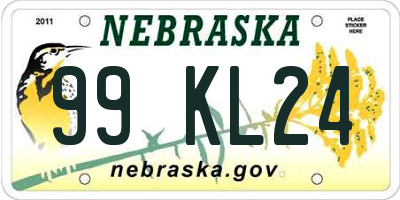 NE license plate 99KL24