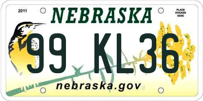 NE license plate 99KL36