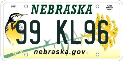 NE license plate 99KL96