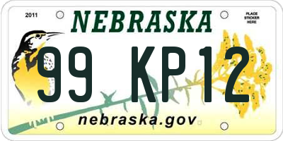 NE license plate 99KP12