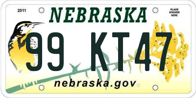 NE license plate 99KT47