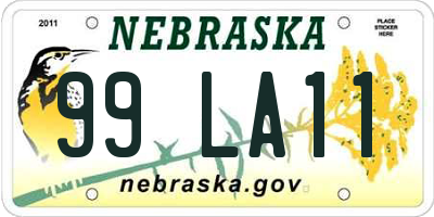 NE license plate 99LA11