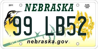 NE license plate 99LB52