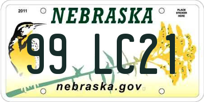 NE license plate 99LC21