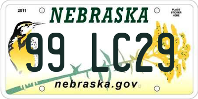 NE license plate 99LC29